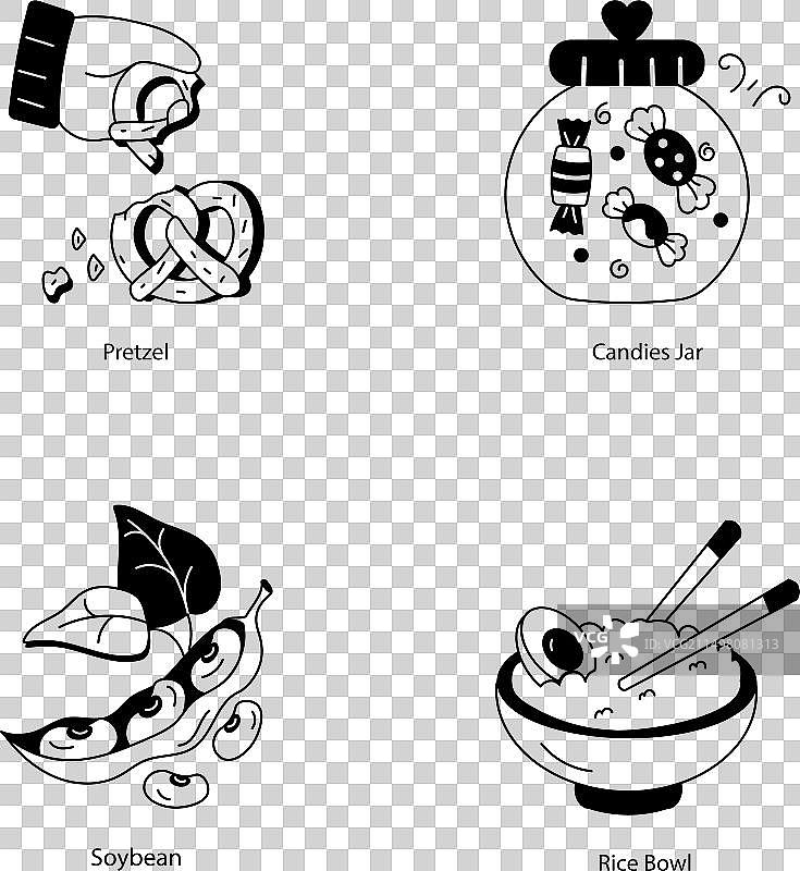 感恩节食物涂鸦图标包图片素材