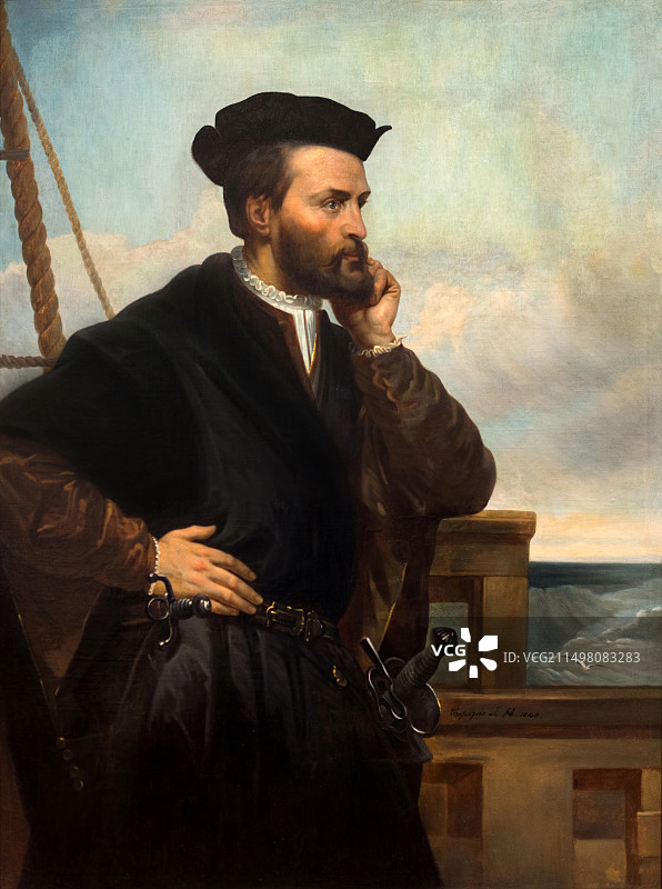 法国探险家雅克·卡蒂埃插图图片素材