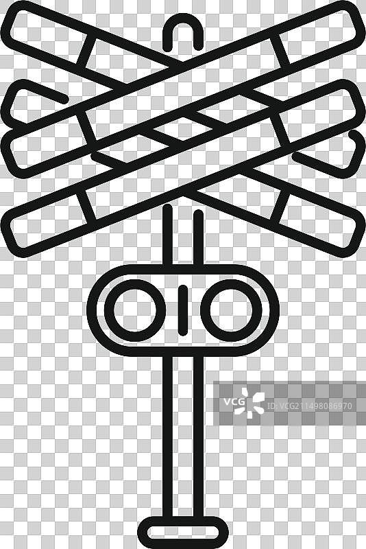 铁路道口标志图标轮廓图片素材