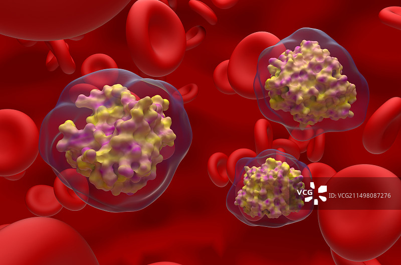 巴曲酶分子结构示意图图片素材
