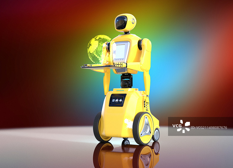教育机器人概念插画图片素材