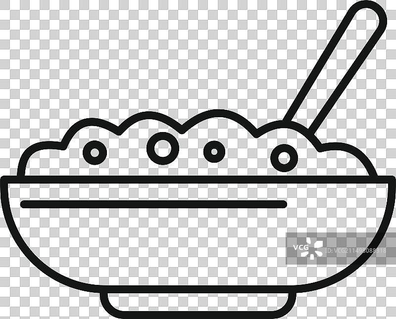 米饭食品碗图标轮廓陶瓷罐图片素材