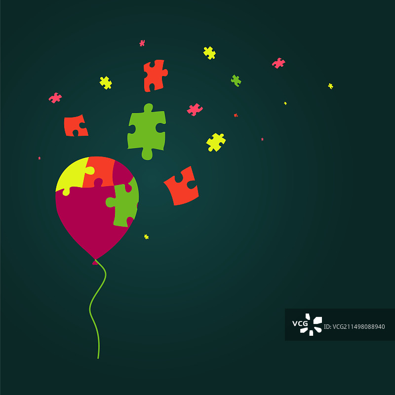 自闭症概念插画图片素材