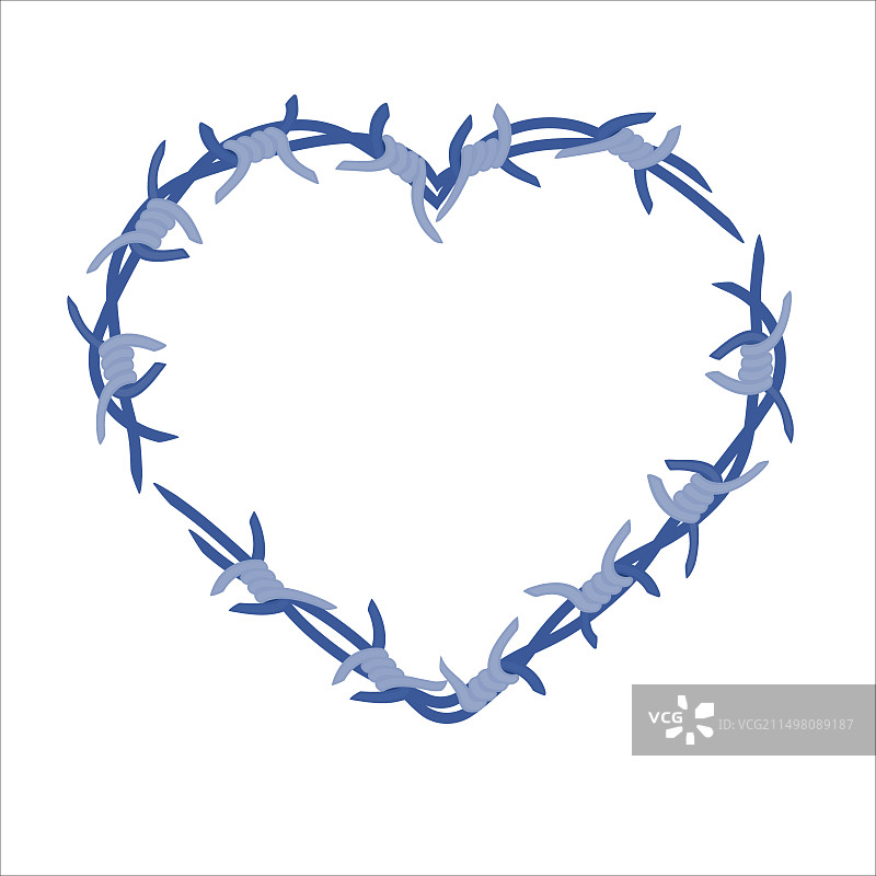 带刺铁丝网概念插画图片素材