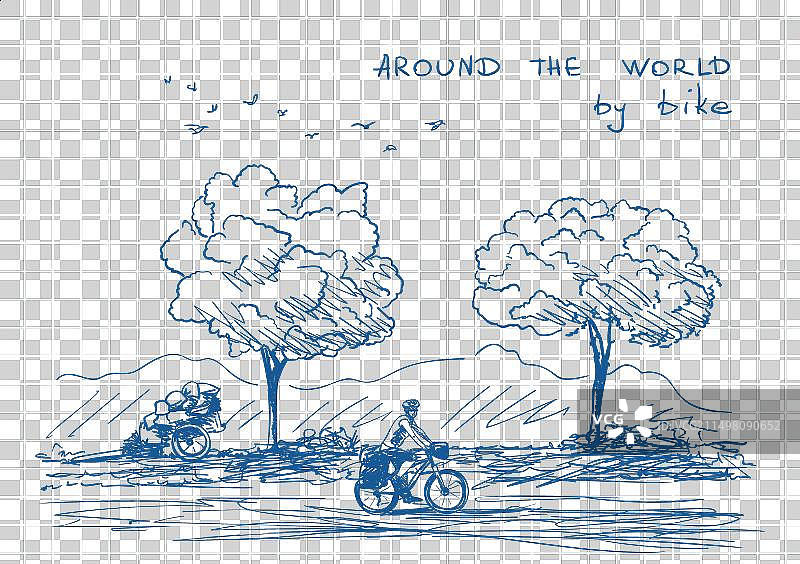 旅行速写本：长途自行车旅行图片素材