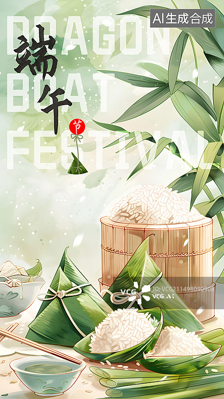 【AI数字艺术】传统节日端午节粽子海报图片素材