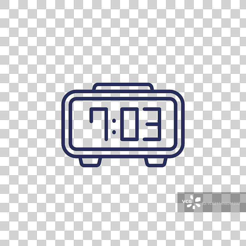 数字时钟线性图标图片素材