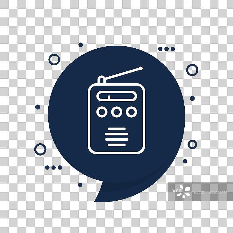 便携式调频收音机线性图标图片素材