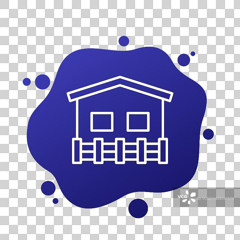 房屋栅栏线条图标图片素材