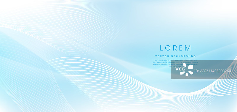 蓝色背景上的抽象白色波浪线图片素材