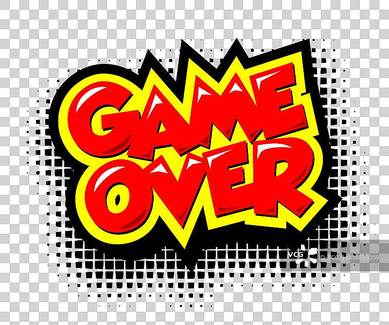 红色游戏结束图标图片素材