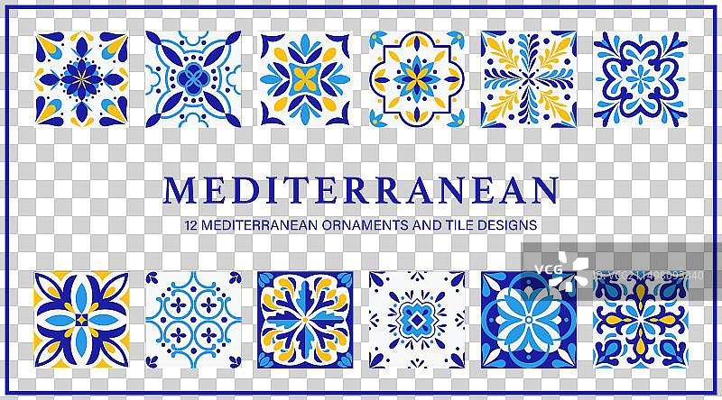 地中海装饰图案瓷砖素材图片素材