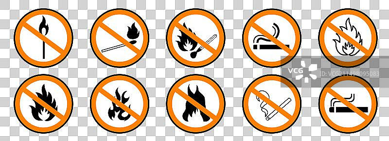 禁止明火和吸烟标志图片素材
