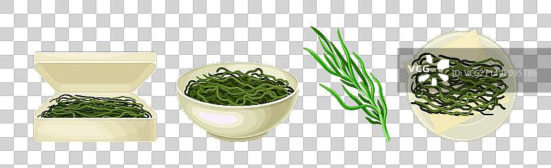 羊栖菜海藻植物组合图片素材