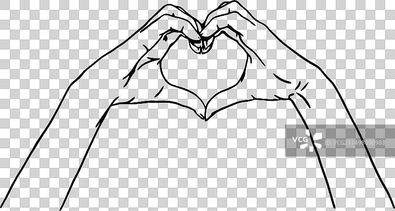 手部爱心手势图片素材