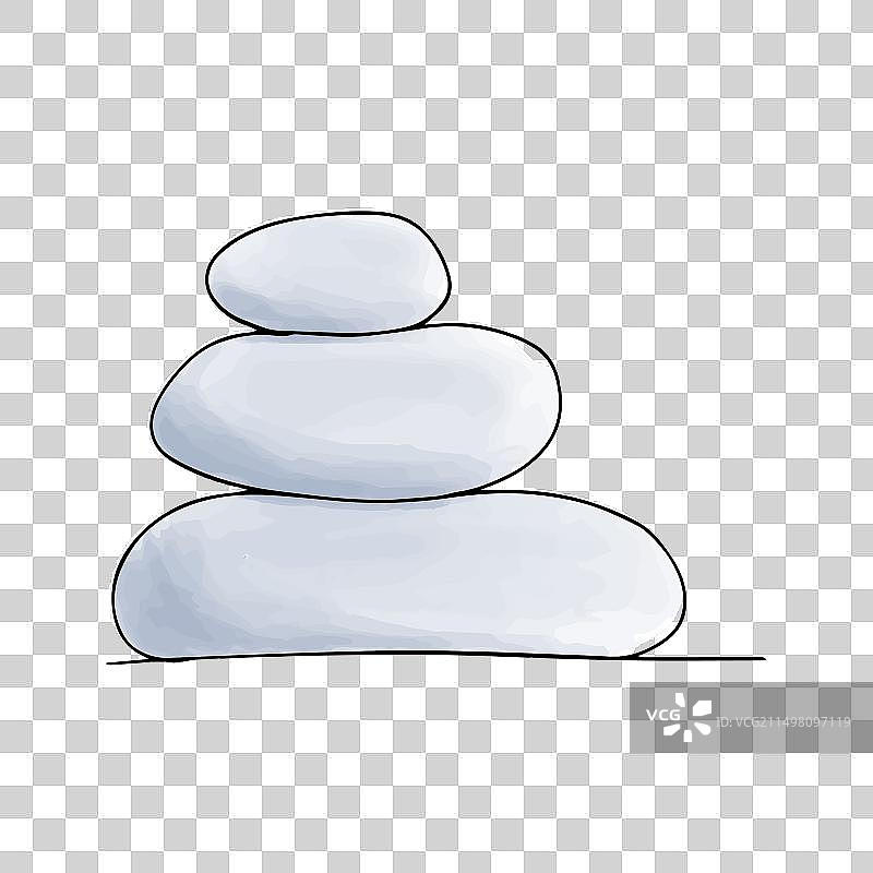 水彩卵石涂鸦元素图片素材