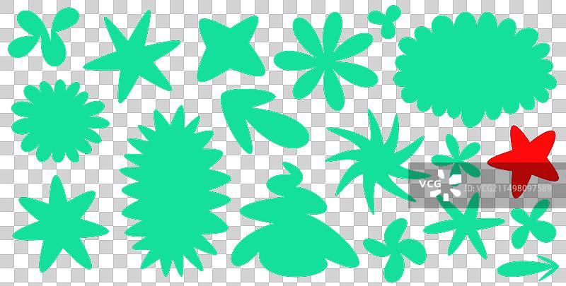 黑色背景上的红色点缀霓虹绿形状图片素材