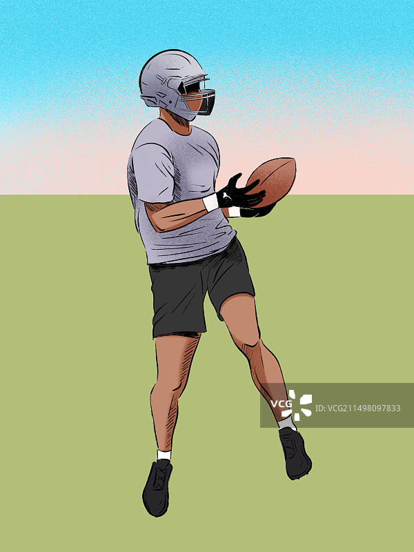 橄榄球运动员 全身动作人像图片素材