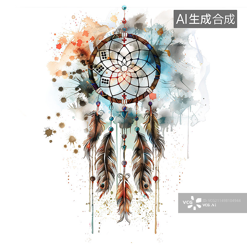 【AI数字艺术】白色背景下悬挂的圣诞装饰特写镜头图片素材