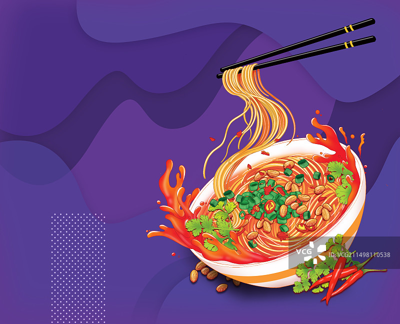酸辣粉插画设计图片素材