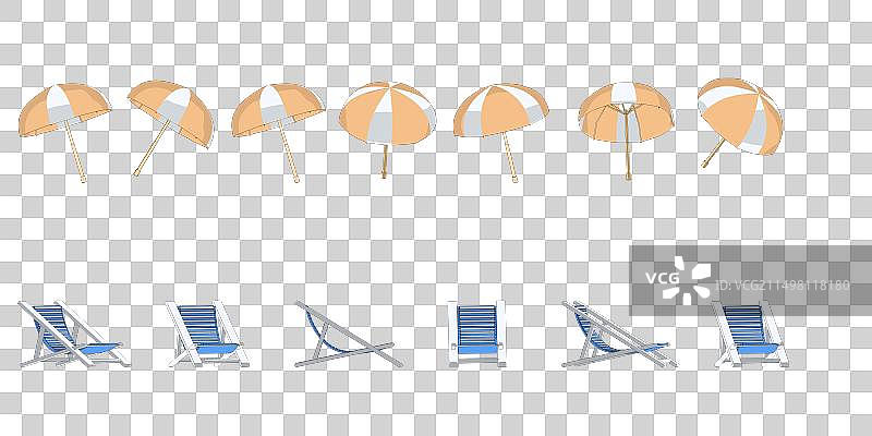 免扣椅子遮阳伞躺椅图片素材
