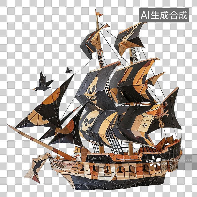 【AI数字艺术】纸船 卡通的船图片素材