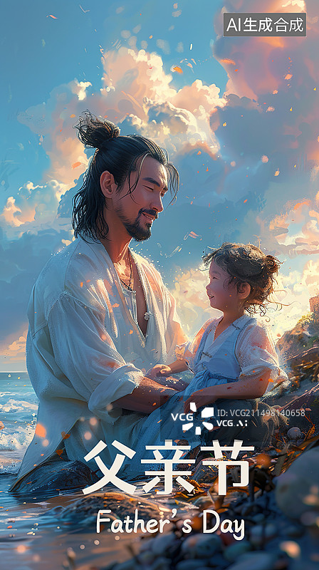 【AI数字艺术】创意父亲节设计模版图片素材