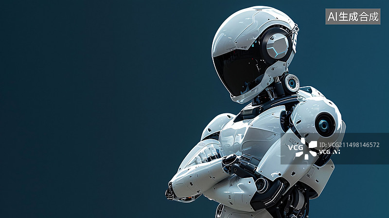 【AI数字艺术】可爱小机器人IP形象未来科技人工智能插图图片素材