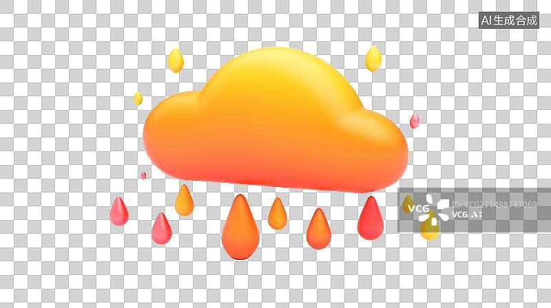 【AI数字艺术】暴雨天气图标图片素材