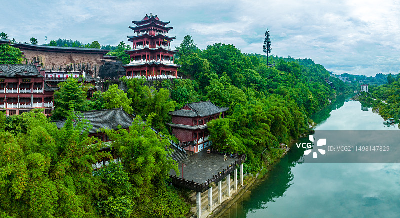 湖北来凤仙佛寺摩崖石刻图片素材