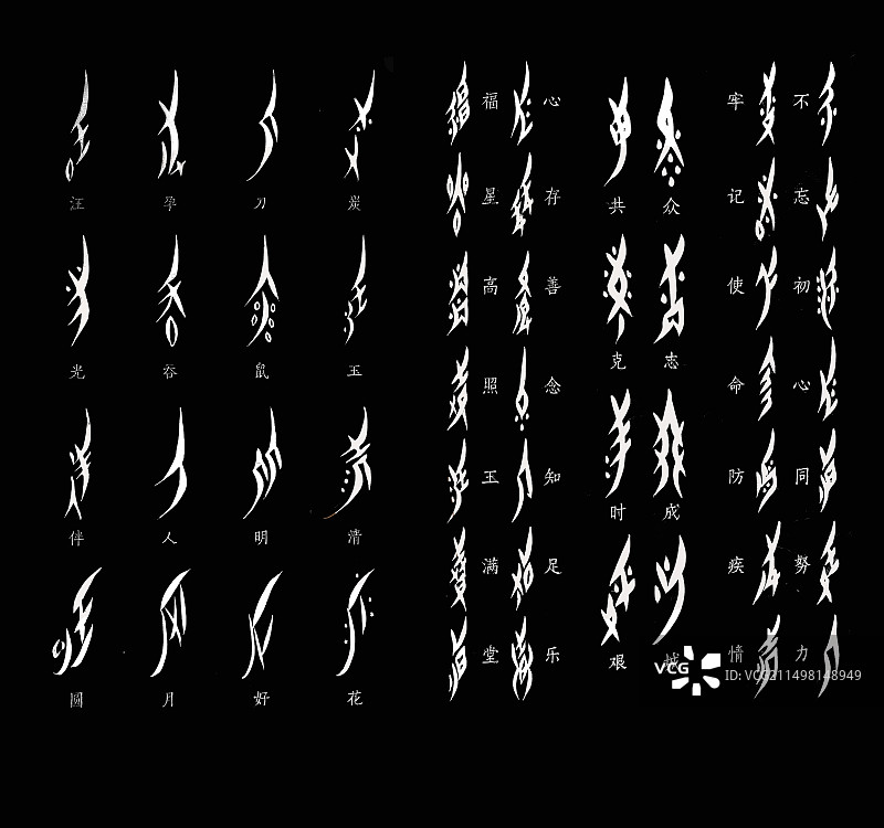 中华文化，专属文字，女书图片素材