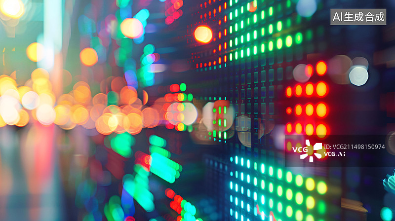 【AI数字艺术】蓝色科技抽象光子大数据网络创意图图片素材