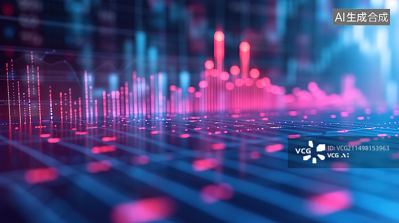 【AI数字艺术】股市波动K线走势图图片素材