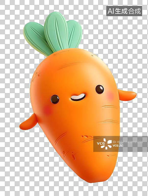 【AI数字艺术】卡通胡萝卜3D图片素材