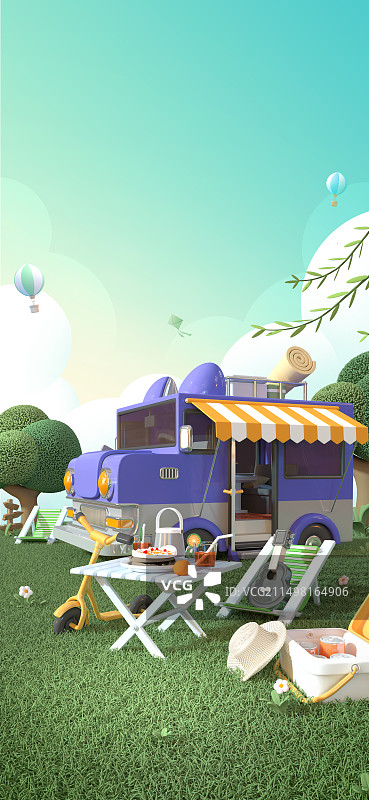 露营房车户外出游背景图片素材