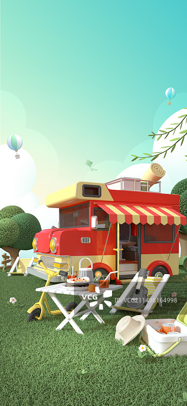 露营房车户外出游背景图片素材