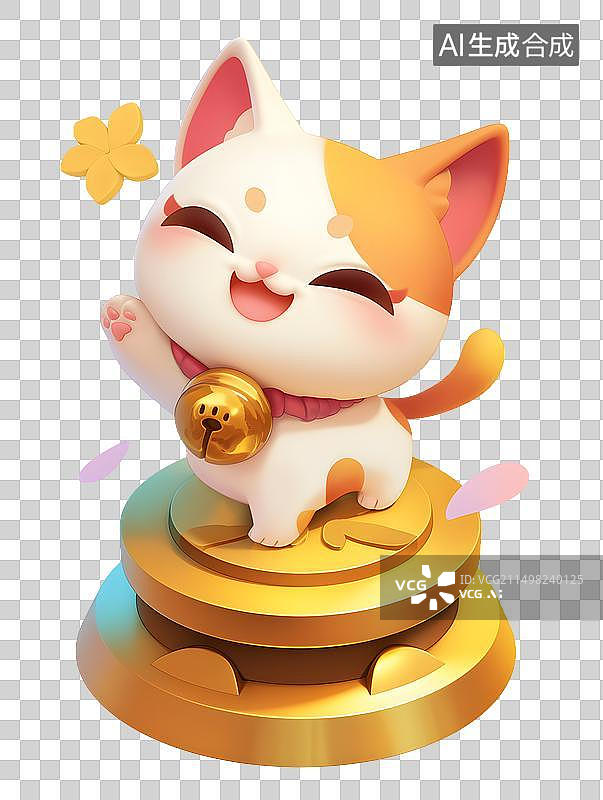 【AI数字艺术】招财猫3D图片素材