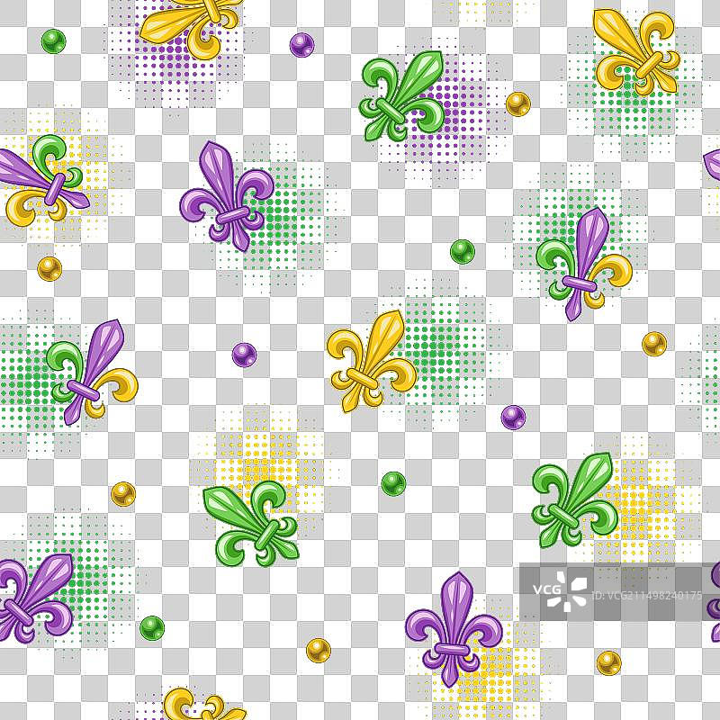 分散的鸢尾花标志无缝图案图片素材