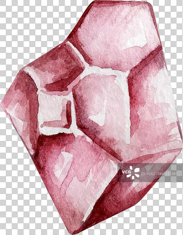 水彩红色水晶图片素材