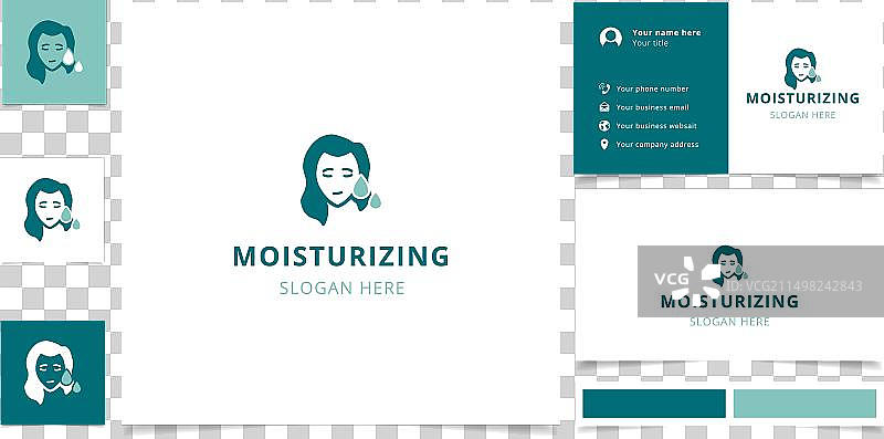 具有可编辑标语的保湿标志设计图片素材