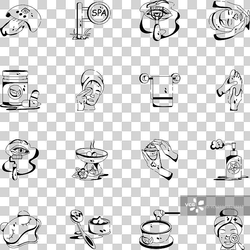 现代水疗Glyph图标合集图片素材
