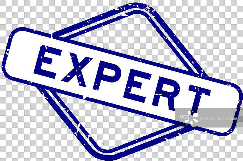 蓝色复古风格专家关键词印章图片素材