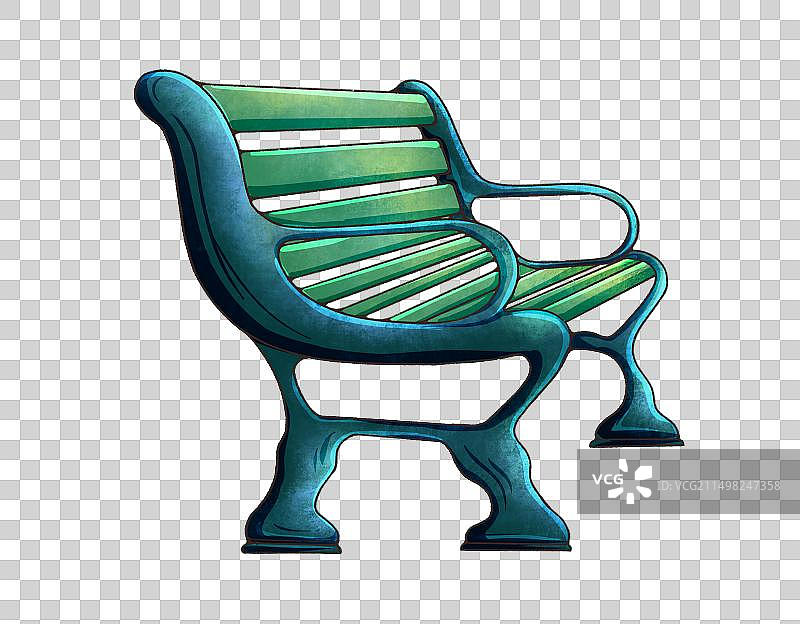 公园长木椅图片素材