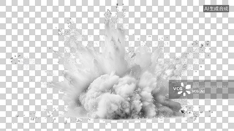 【AI数字艺术】白色烟雾粉末飞溅爆炸效果PNG设计素材图片素材