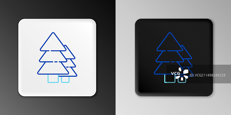 灰色背景上的线性树木图标图片素材