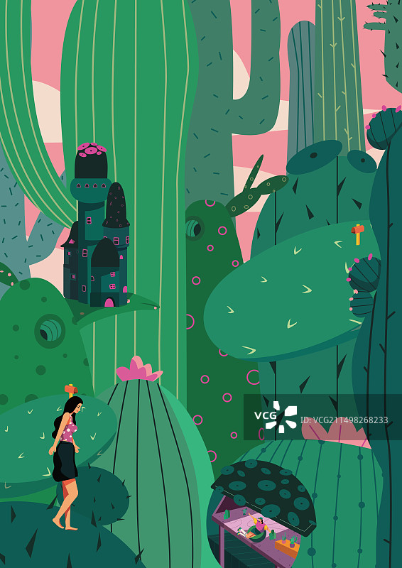 仙人掌矢量插画图片素材