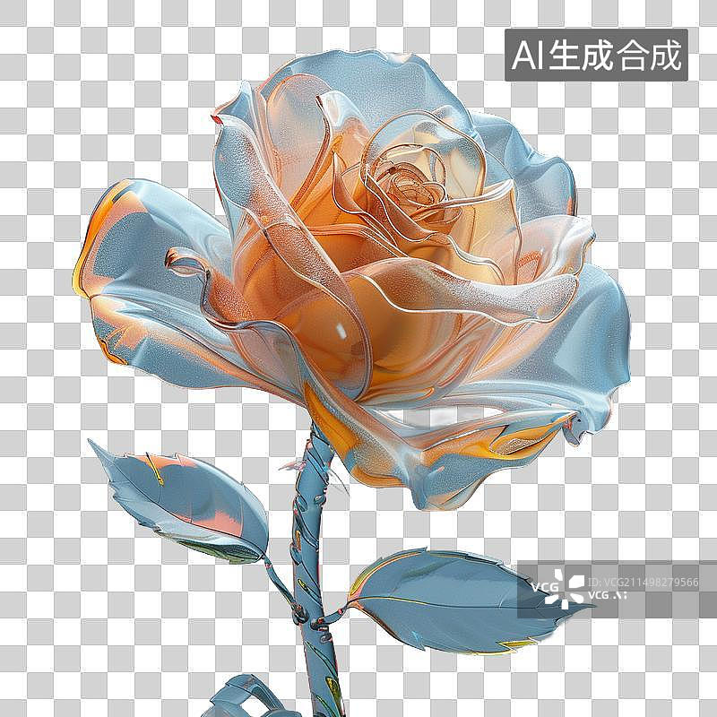 【AI数字艺术】玻璃花卉图片素材