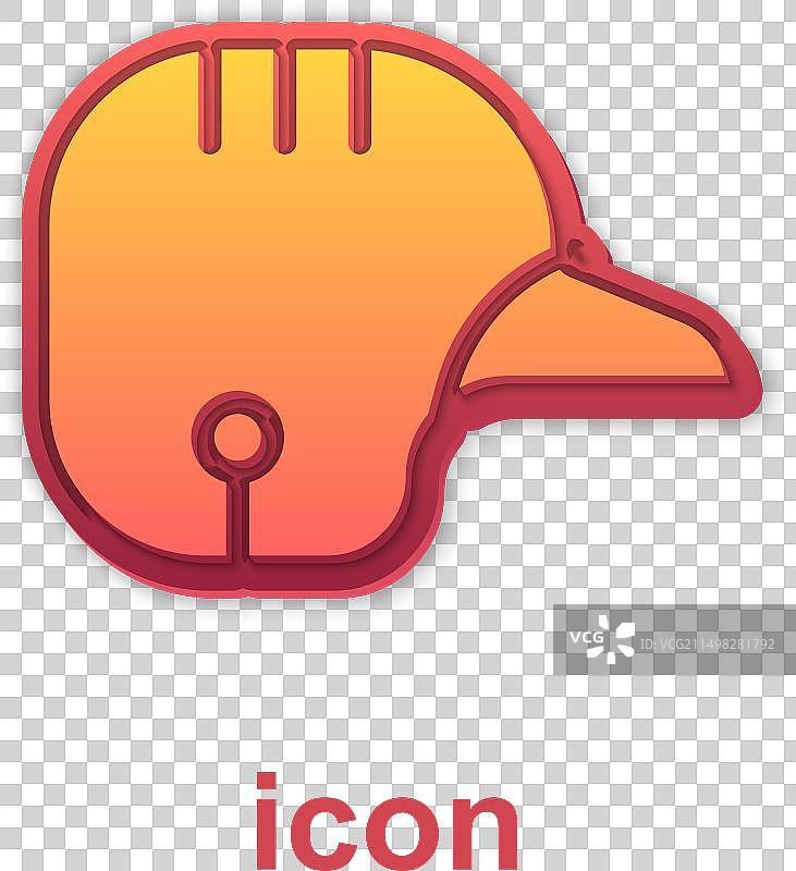 白色背景上的金色棒球头盔图标图片素材