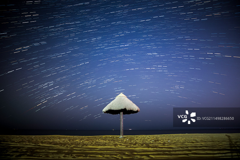 沙滩边的星空风景图片素材
