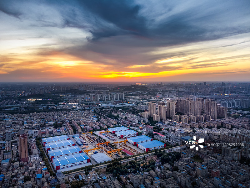 济南市中区晚霞图片素材